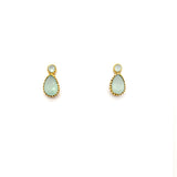 Chalcedony Droplet Studs