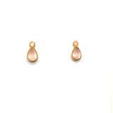 Rose Quartz Droplet Studs