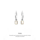 Baguette Hoops Silver <p><b> +5 colours </b></p>