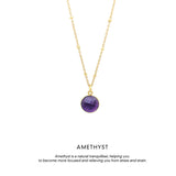 Circle Gem Necklace Gold <p><b> +8 colours </b></p>