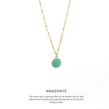 Circle Gem Necklace Gold <p><b> +8 colours </b></p>