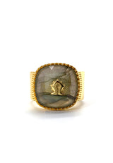 Labradorite Mamuli Signet Ring