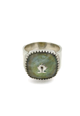 Labradorite Mamuli Signet Ring Silver