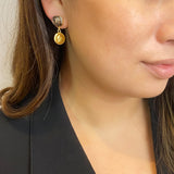 Smokey Quartz Mamuli Coin Earrings