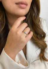 Tiny Facet Swiss Blue Topaz Oval Triquetra