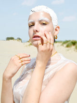 Prehnite Royal Ray of Light Gold ring ArteGia