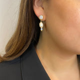 Moonstone Pearl Drop Earrings