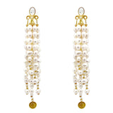 Waterfall Pearl Mamuli Drop Earrings