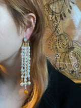 Waterfall Pearl Mamuli Drop Earrings