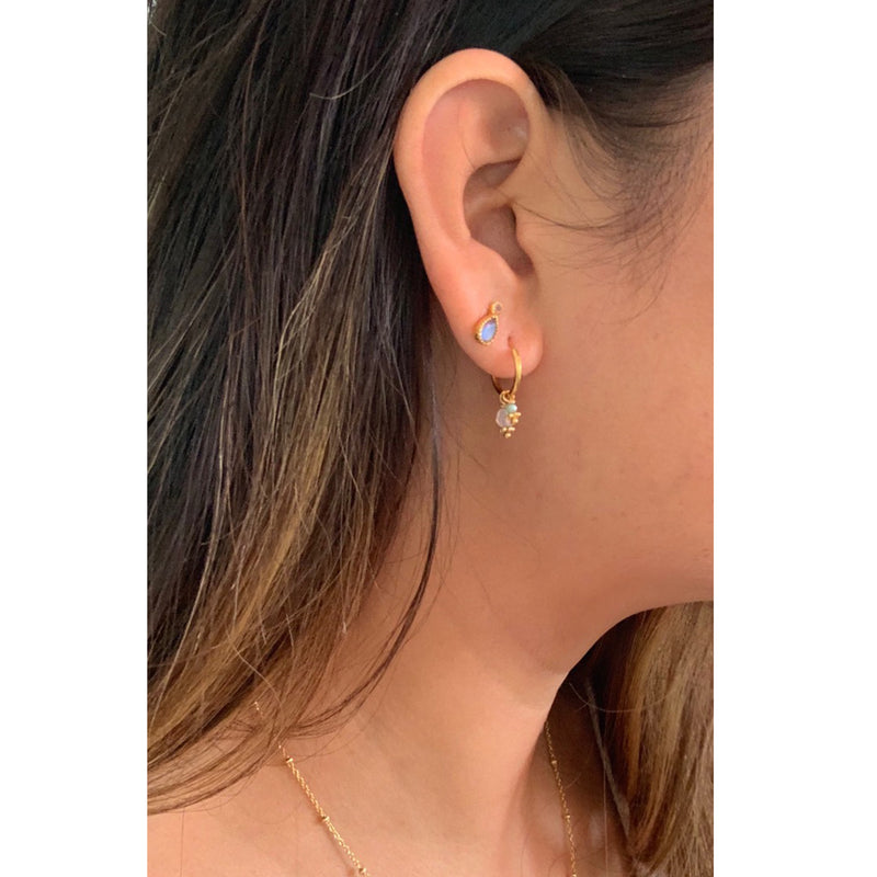 Labradorite Droplet Studs