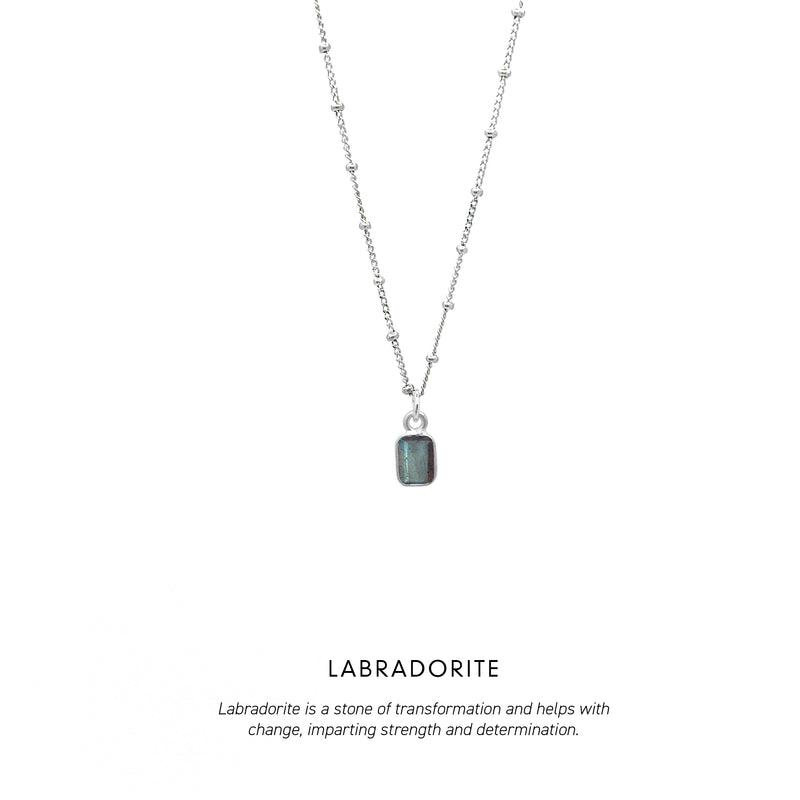 Baguette Necklace Silver <p><b> +5 colours </b></p>