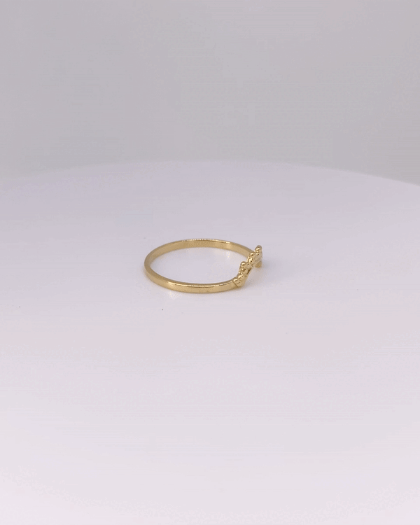 Golden Crescent Moon Ring