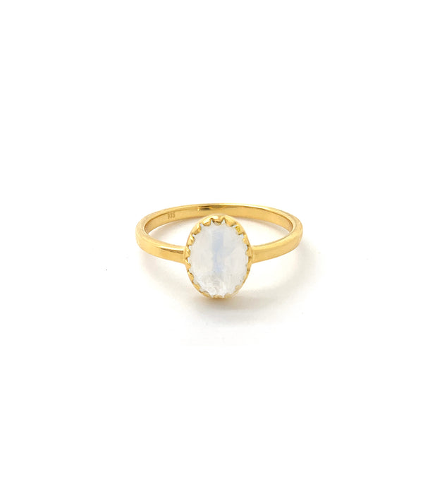 Rainbow Moonstone Royal Ray of Light Gold