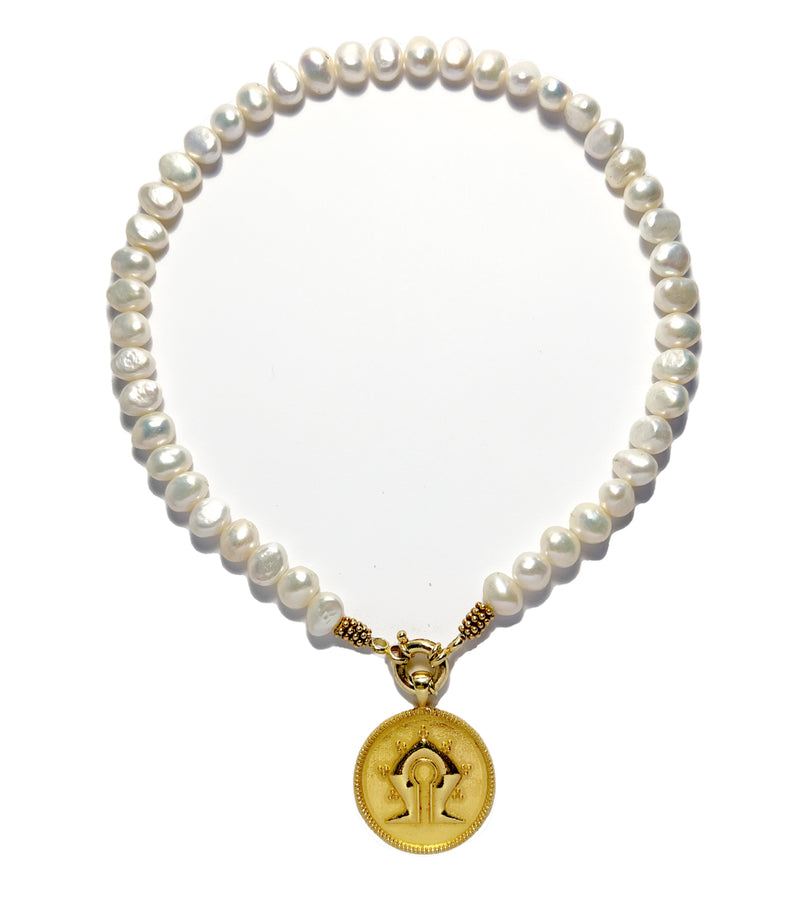 Pearl Mamuli Necklace