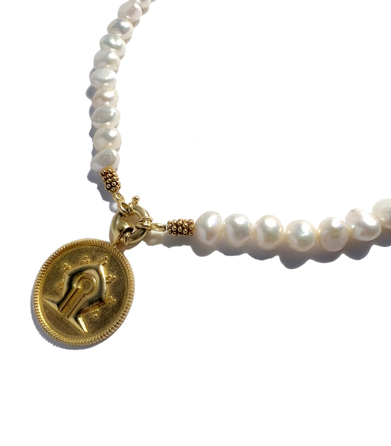 Pearl Mamuli Necklace