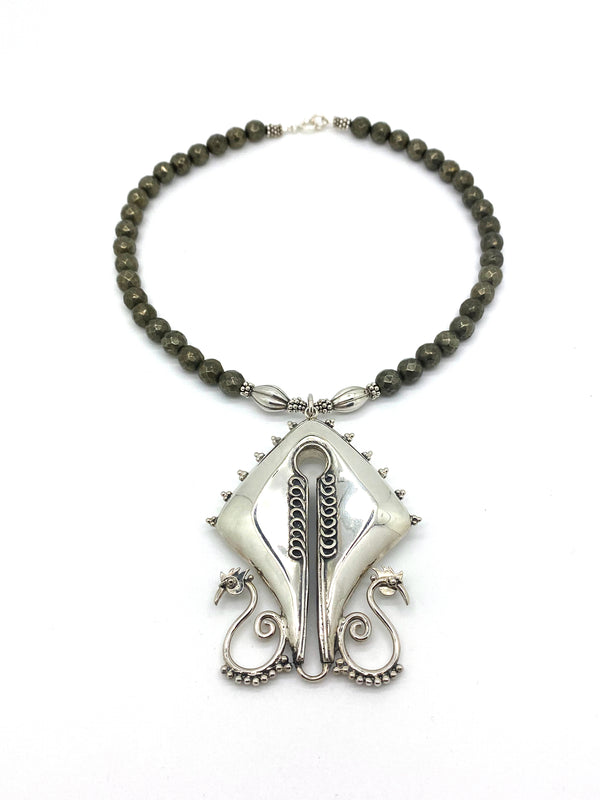 Pyrite Mamuli Choker <p><b> - Demi Couture - </b></p>