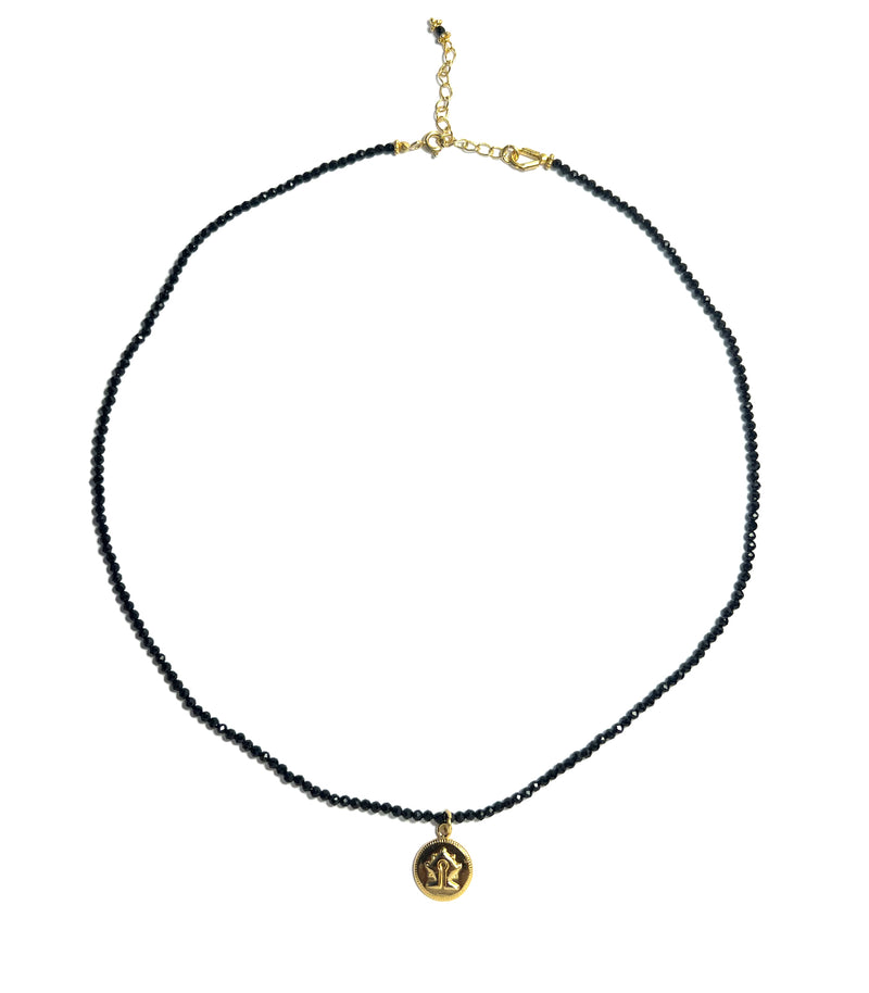 Tiny Black Onyx Mamuli Necklace