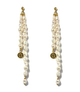 Double Pearl Mamuli Drop Earrings