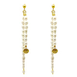 Double Pearl Mamuli Drop Earrings