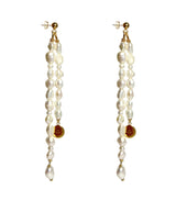 Double Pearl Mamuli Drop Earrings