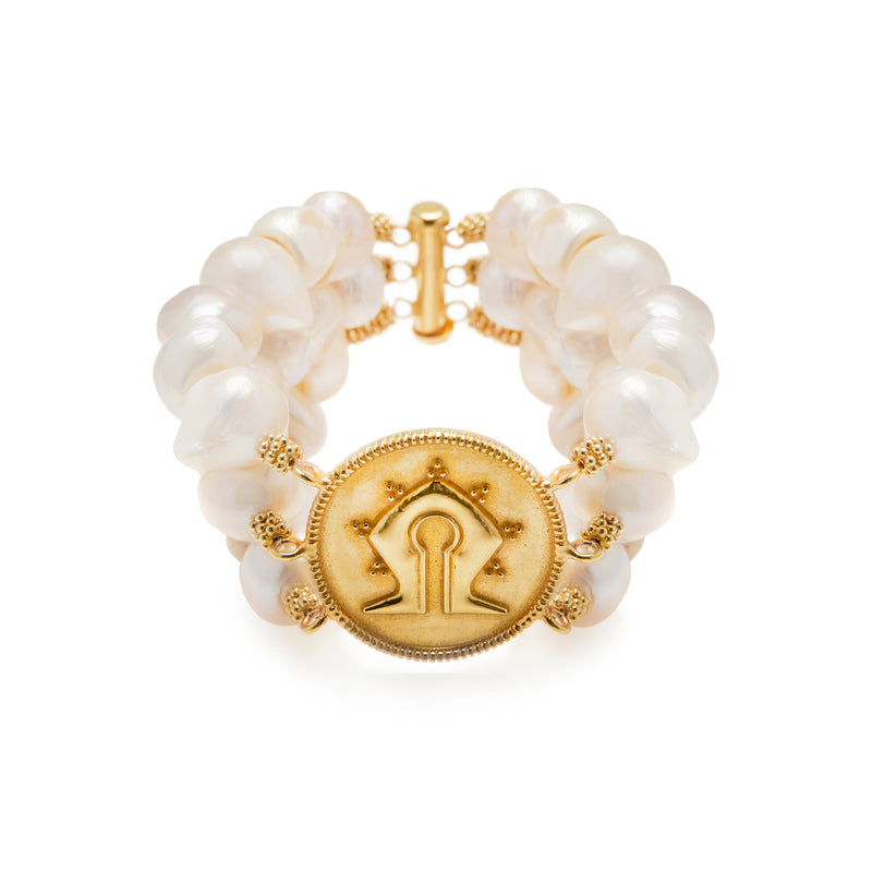 Triple Chunky Pearl Mamuli Bracelet <p><b>-Demi Couture-</b></p>