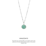 Circle Gem Necklace Silver <p><b> +3 colours </b></p>