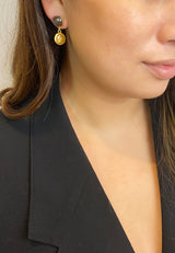 Labradorite Mamuli Coin Earrings