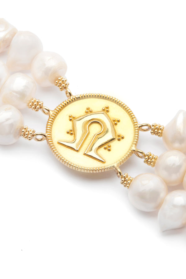 Triple Chunky Pearl Mamuli Bracelet <p><b>-Demi Couture-</b></p>