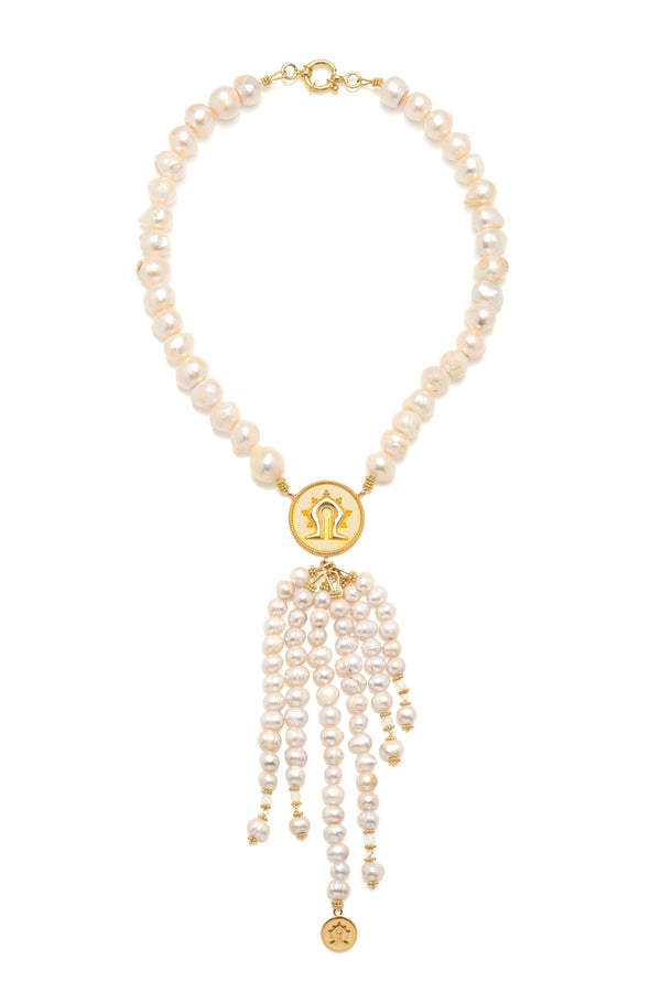 Long Pearl Mamuli Collier  <p><b>-Demi Couture-</b></p>