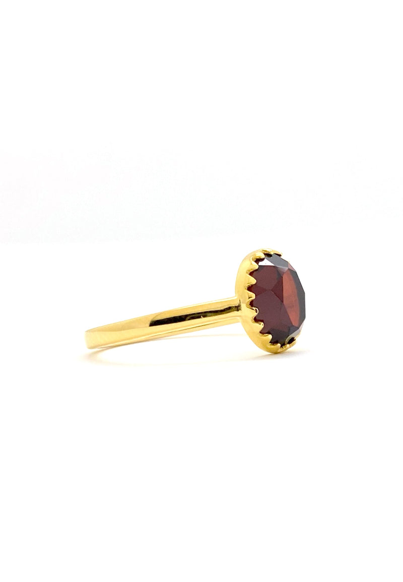 Garnet Royal Ray of Light Gold ring ArteGia 